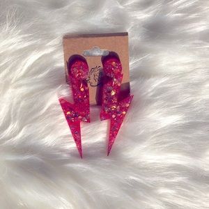 Hot pink dangle earrings